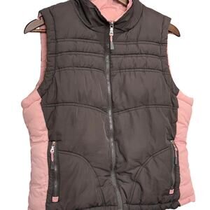 Women's Big Chill Reversible Brown & Pink Puffer Best - Size Large